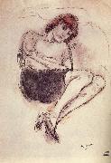 Aiermila wearing the black dress Jules Pascin